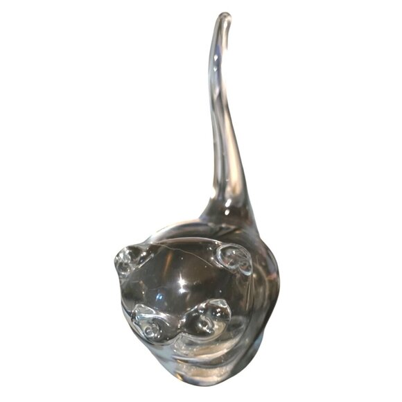 Cat Figurine Crystal Long Tail Artisan Signed Handcrafted - Picture 2 of 14